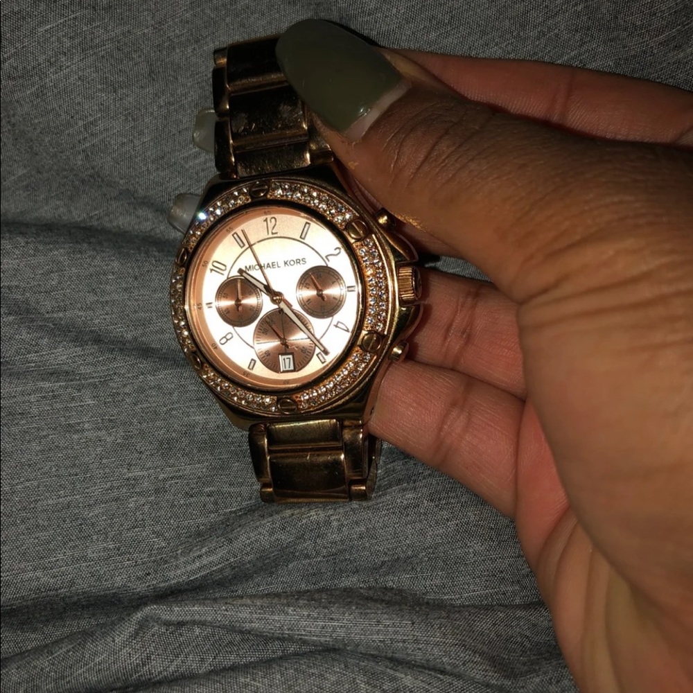 MK Rosegold Rhinestone Watch